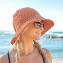 Rust Bow Accent Straw Hat | AILI'S CORNER
