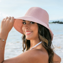 Blush Bow Back Sun Hat | AILI'S CORNER