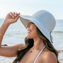 Lt Gray Bow Back Sun Hat | AILI'S CORNER