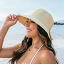 Straw Bow Back Sun Hat | AILI'S CORNER