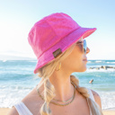 Hot Pink C.C® Terry Cloth Bucket Hat | AILI'S CORNER