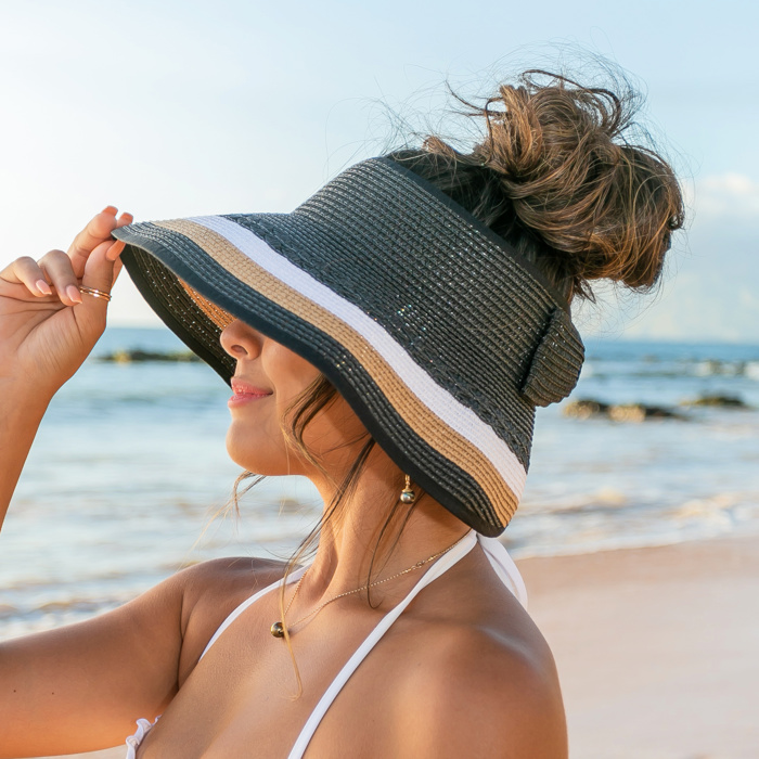 Color Block Roll Up Visors | AILI'S CORNER