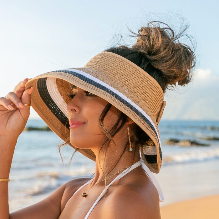 Color Block Roll Up Visors | AILI'S CORNER