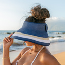 Navy Color Block Roll Up Visors | AILI'S CORNER