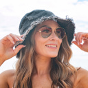 Distressed Black Denim Bucket Hat | AILI'S CORNER