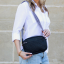 Black Everly Vegan Leather Camera Crossbody