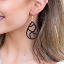 Black Wooden Heart Teardrop Earrings | AILI'S CORNER