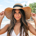 Khaki Bow Accent Peasant Sunhat | AILI'S CORNER