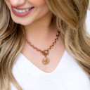 Rose Plated 18K Stainless Steel Coin Accent Necklace | AILI'S CORNER