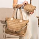 Mocha Mila Quilted Traveler Tote
