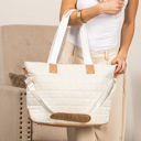 Soft White Mila Quilted Traveler Tote
