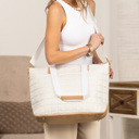 Soft White Mila Quilted Traveler Tote