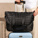 Black Mila Quilted Traveler Tote