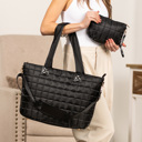 Black Mila Quilted Traveler Tote