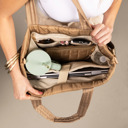 Black Mila Quilted Traveler Tote