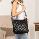 Black  Jenna Quilted Puffer Crossbody Bag | AILI'S CORNER