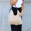 Straw Dahlia Woven Straw Shoulder Bag | AILI'S CORNER