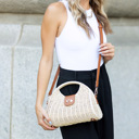 Straw Stella Woven Straw Top Handle Crossbody Bag | AILI'S CORNER
