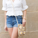 Mocha Eliza Crochet Straw Crossbody | AILI'S CORNER