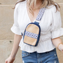 Navy Naomi Woven Guitar Strap Sling Bag