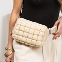 Almond Evyn Quilted Puffer Sling Belt Bum Bag | AILI'S CORNER