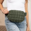 Eucalyptus Evyn Quilted Puffer Sling Belt Bum Bag | AILI'S CORNER