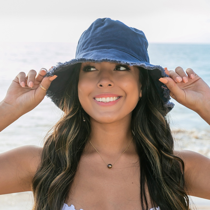 Frayed Edge Canvas Bucket Hat | AILI'S CORNER