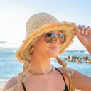 Straw Fray Edge Straw Bucket Hat | AILI'S CORNER