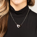 Silver 18K STAINLESS STEEL HANDCUFF NECKLACE | AILI'S CORNER