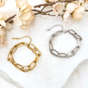 Gold 18K STAINLESS STEEL LAYERED PAPERCLIP BRACELET | AILI'S CORNER