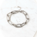 Silver 18K STAINLESS STEEL LAYERED PAPERCLIP BRACELET | AILI'S CORNER