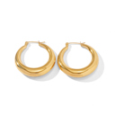 Gold 18K STAINLESS STEEL MOD HOOP EARRINGS  | AILI'S CORNER