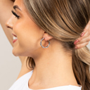 Silver 18K STAINLESS STEEL TWISTED HOOP EARRINGS | AILI'S CORNER