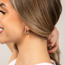 Rectangle 14K STAINLESS STEEL EVERYDAY HUGGIE EARRINGS  | AILI'S CORNER