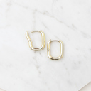 Rectangle 14K STAINLESS STEEL EVERYDAY HUGGIE EARRINGS  | AILI'S CORNER