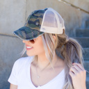 Olive Camo C.C® Camo Distressed Caps Hat | AILI'S CORNER