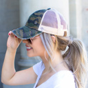 Olive Camo C.C® Camo Distressed Caps Hat | AILI'S CORNER