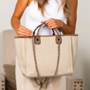 Bisque Edith Tweed Tote Bag | AILI'S CORNER