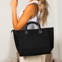 Black Edith Tweed Tote Bag | AILI'S CORNER