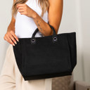 Black Edith Tweed Tote Bag | AILI'S CORNER