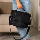 Black Demi Nylon Hobo Crossbody | AILI'S CORNER 