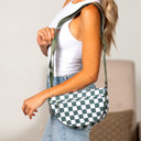 Eucalyptus Olivia Nylon Checkered Foldover Crossbody | AILI'S CORNER