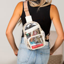 Cream Parker Clear Stadium Sling Bag | AILI'S CORNER