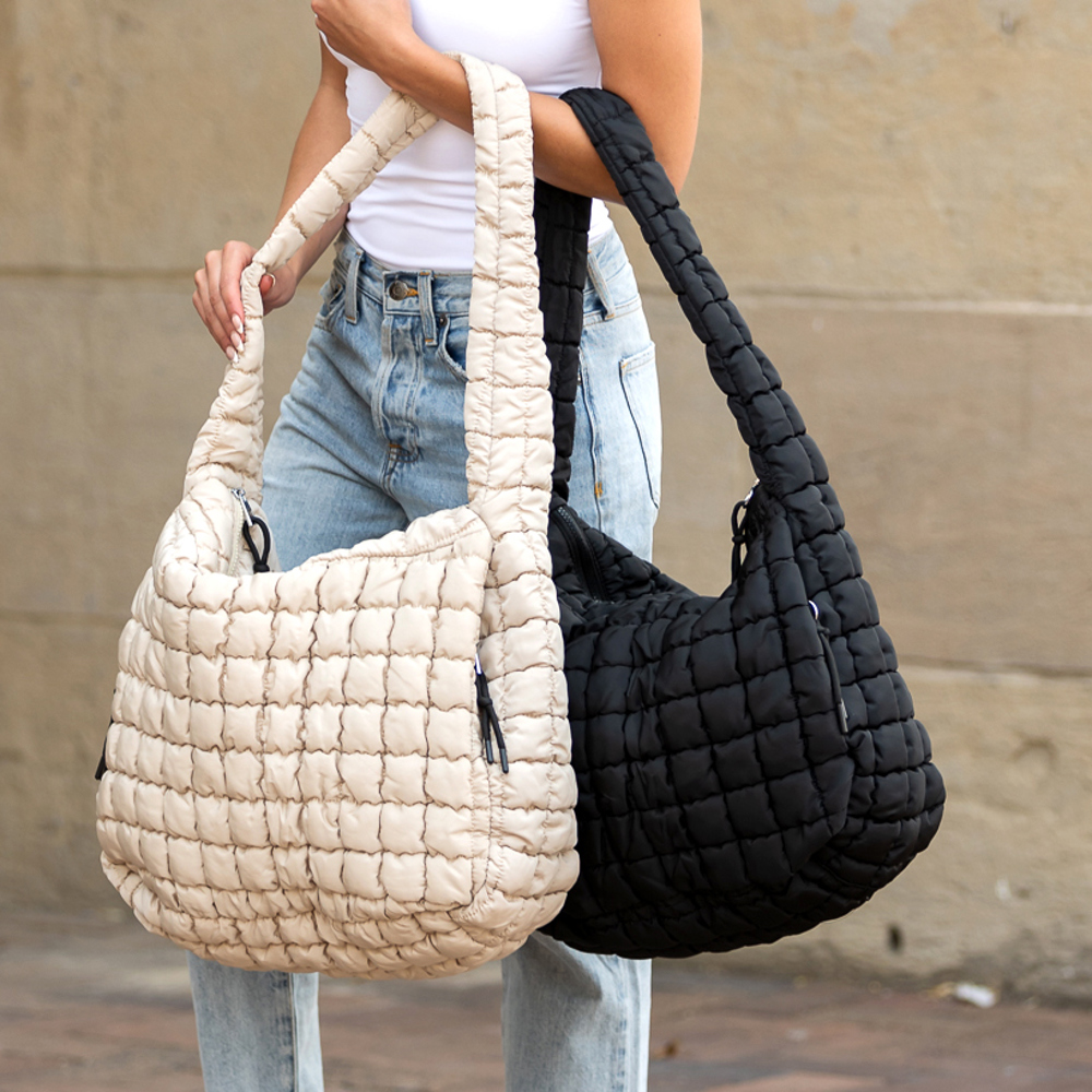 Taylor Quilted Puffer Tote | AILI'S CORNER