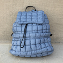 Slate Blue Stevie Quilted Puffer Backpack | AILI'S CORNER