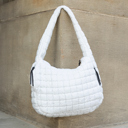 White Taylor Quilted Puffer Tote | AILI'S CORNER