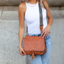  Leopard Strap Fold-over Crossbody Bag | AILI'S CORNER