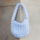 Powder-Blue Dale Quilted Shoulder Bag | AILI'S CORNER