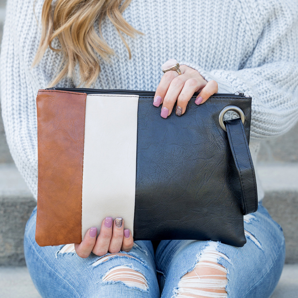 Oversize Everyday Color Block Clutch | AILI'S CORNER