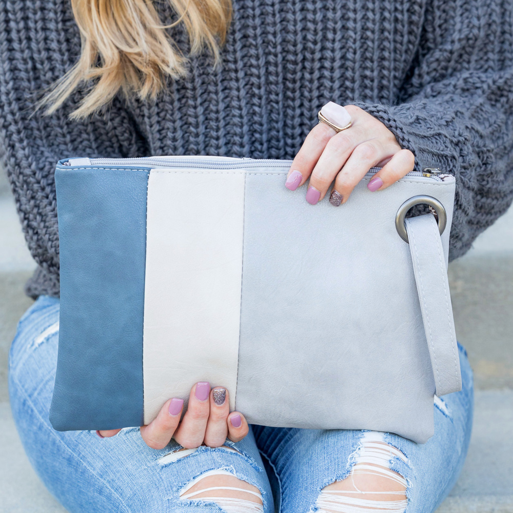 Oversize Everyday Color Block Clutch | AILI'S CORNER